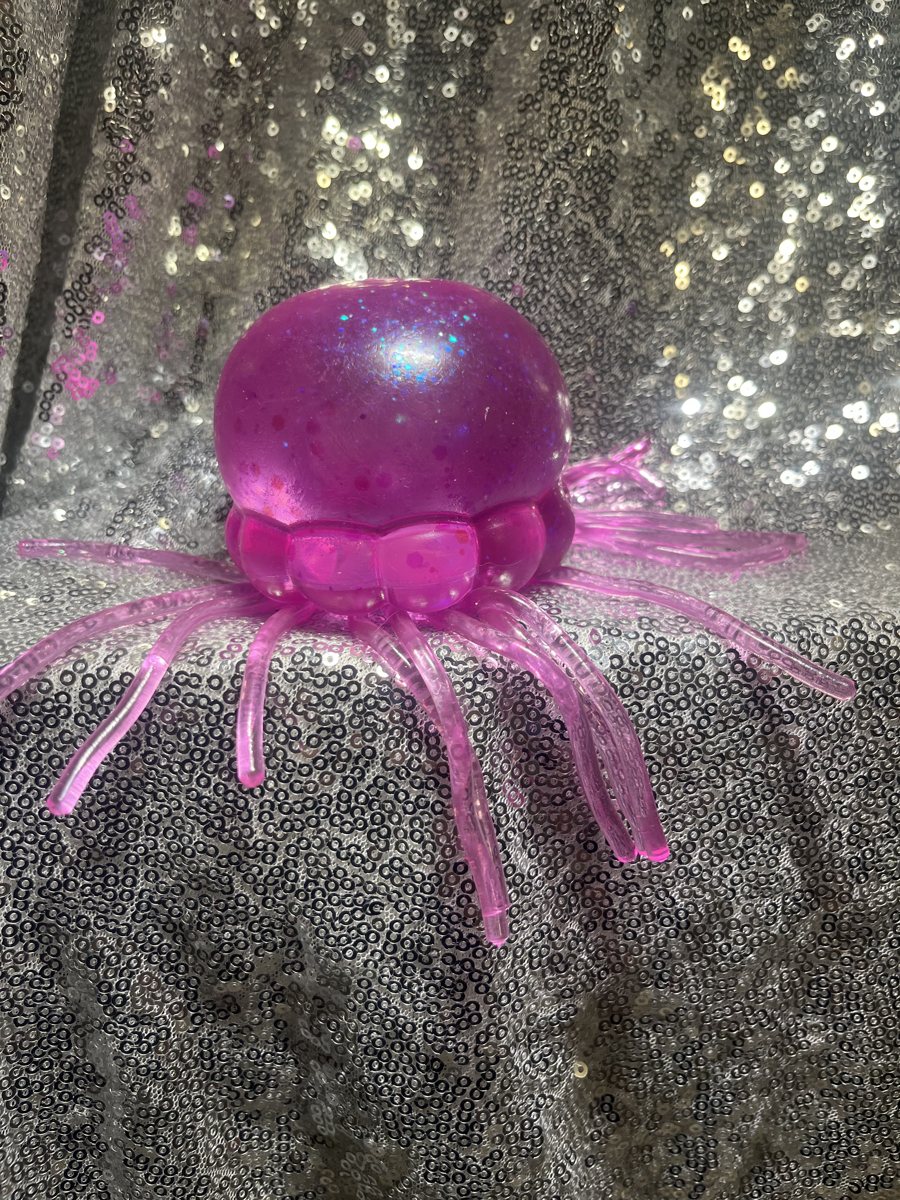 Pink glitter jelly octopus squishy